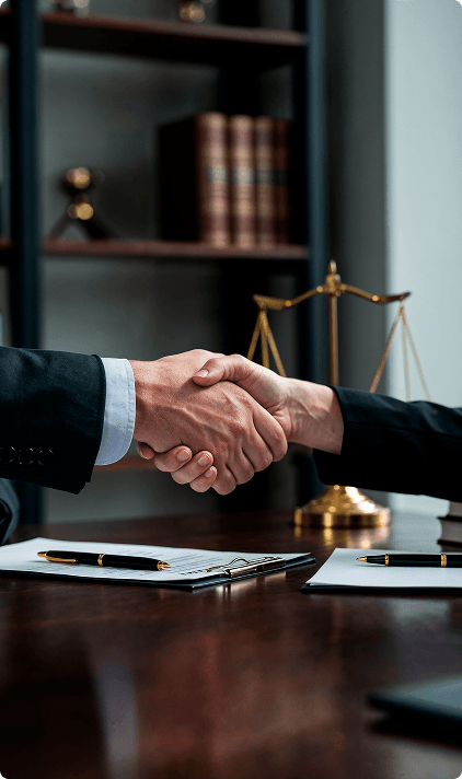 Professional handshake — legal agreement